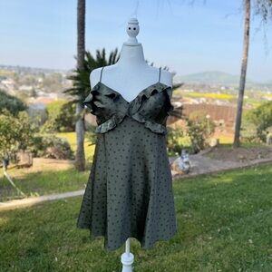 American Eagle Outfitters Satin Ruffle Mini Dress